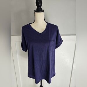 Miholl Navy Blue Womens Shirt Sz M